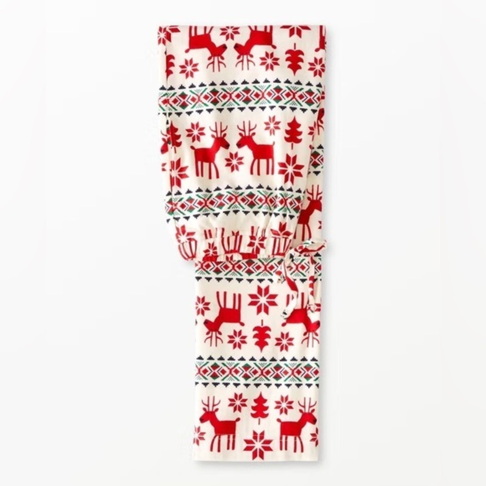 Hanna Anderson Adult Holiday Flannel‎ Pajama Reindeer Winter Pants Size S new